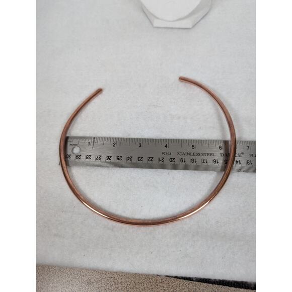 Handmade Copper Cuff Necklaces 3 S,M,L not hammered not oxidized - Picture 6 of 7